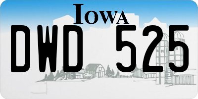 IA license plate DWD525