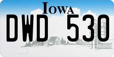 IA license plate DWD530