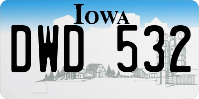 IA license plate DWD532