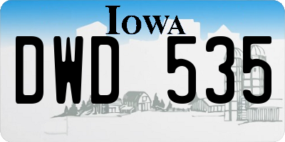 IA license plate DWD535