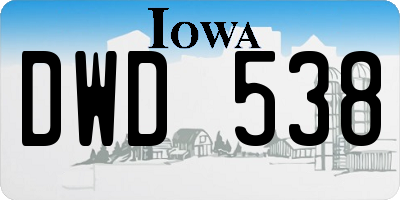 IA license plate DWD538
