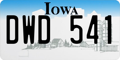 IA license plate DWD541