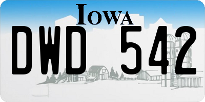 IA license plate DWD542