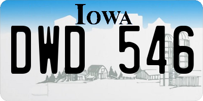 IA license plate DWD546