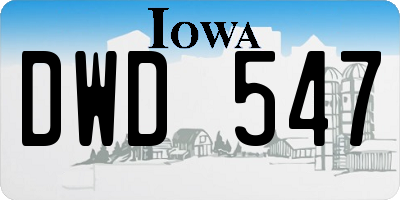 IA license plate DWD547