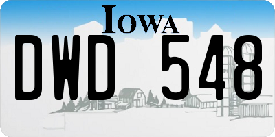 IA license plate DWD548