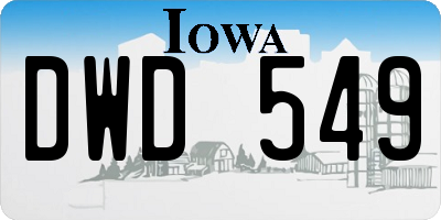IA license plate DWD549