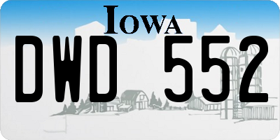 IA license plate DWD552