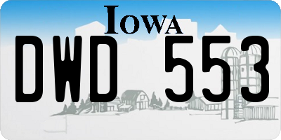 IA license plate DWD553