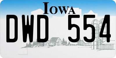 IA license plate DWD554