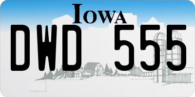 IA license plate DWD555