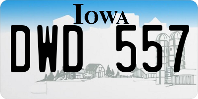IA license plate DWD557