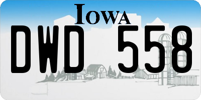 IA license plate DWD558