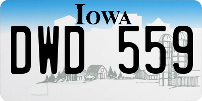 IA license plate DWD559