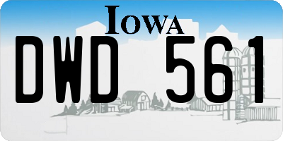 IA license plate DWD561