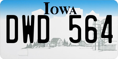 IA license plate DWD564