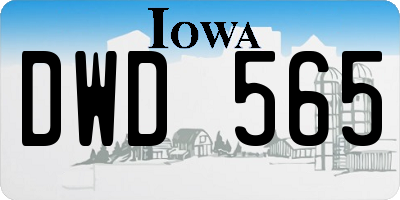 IA license plate DWD565