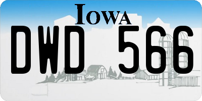 IA license plate DWD566