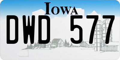 IA license plate DWD577