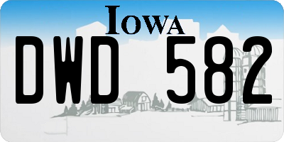IA license plate DWD582