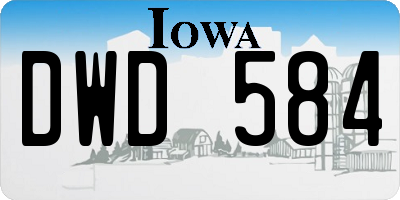 IA license plate DWD584