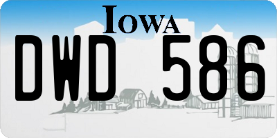 IA license plate DWD586
