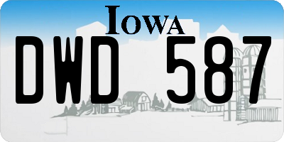 IA license plate DWD587