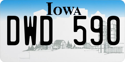 IA license plate DWD590