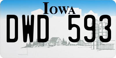 IA license plate DWD593