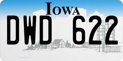 IA license plate DWD622