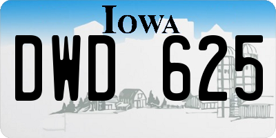 IA license plate DWD625