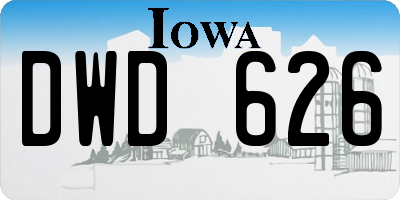 IA license plate DWD626