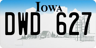 IA license plate DWD627