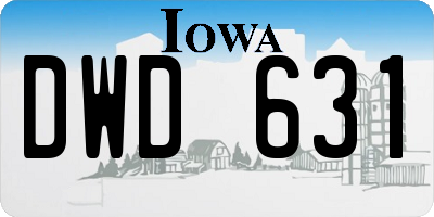 IA license plate DWD631