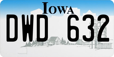IA license plate DWD632