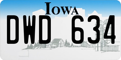 IA license plate DWD634