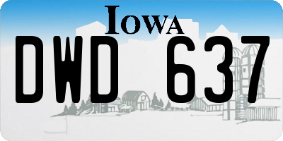 IA license plate DWD637