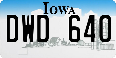 IA license plate DWD640