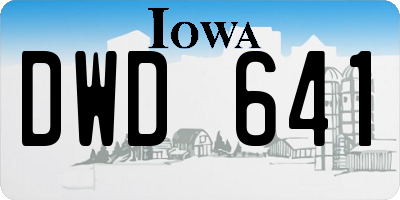 IA license plate DWD641