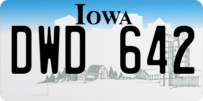 IA license plate DWD642