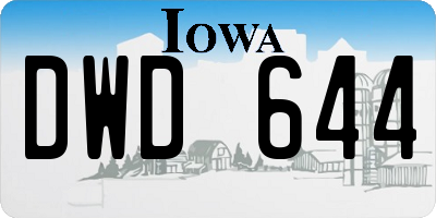 IA license plate DWD644
