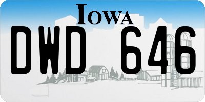 IA license plate DWD646