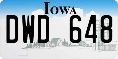 IA license plate DWD648