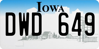 IA license plate DWD649