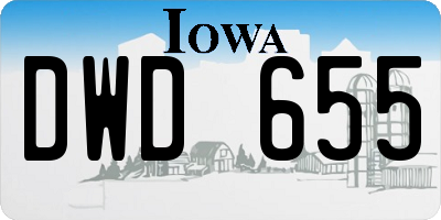 IA license plate DWD655