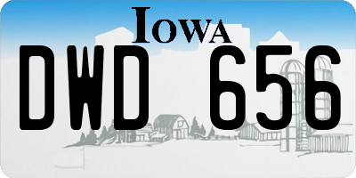 IA license plate DWD656
