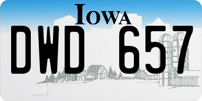 IA license plate DWD657