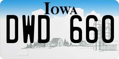 IA license plate DWD660