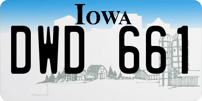 IA license plate DWD661
