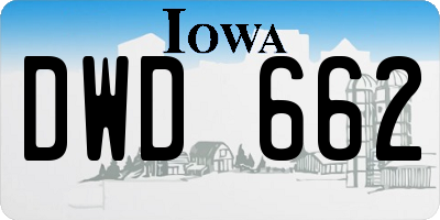 IA license plate DWD662